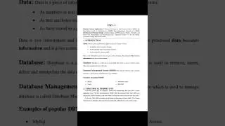 DBMS notes #jntuhyderabad #btech #r18 #ou Download notes from description