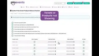 PTA Events Tutorials - Why are my tickets or products not showing