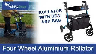 Four-Wheel Aluminium Rollator with Seat and Bag | Quick-fold design for easy transport