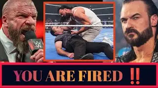 5 MINS AGO ‼️TRIPLE H JUST FIRED DREW MCINTYRE AFTER HIS OFF SCRIPT ATTACK ON THE REFEREE😱