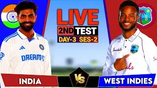 ND vs WI, 2nd Test 2025 | Live Cricket Score & Commentary,India vs West Indies day-3 session-2
