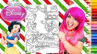 Coloring Snow White Christmas Disney Princess Coloring Page Prismacolor Pencils | KiMMi THE CLOWN