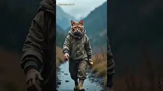 Sad Cat Walking Alone in Rainy Mountains 😿🌧️⛰️ | Heartbreaking Cat Walking #sad #cat #walking