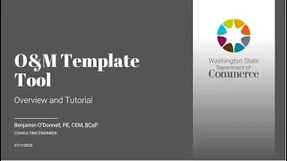 Simple Tutorial of the Operations and Maintenance (O&M) Program Development Tool