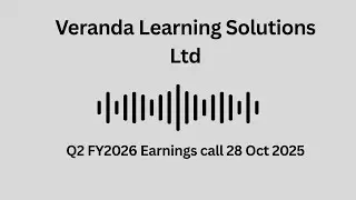 Veranda Learning Solutions Ltd Q2 FY 2026 Earnings Conference Call