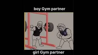 Gym partner ~ girl vs boy  *CREDITS @garbagoob* #funny #viralvideo #bodybuilding #meme #motivation