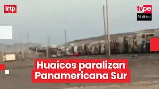 Cientos de veh&iacute;culos varados por huaico que bloquea la Panamericana Sur en Ocucaje