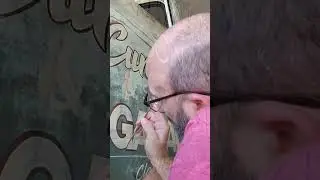 Door lettering, tailgate, and pinstriping a Cummins swapped Ford