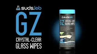 Suds Lab GZ Crystal-Clear Glass Wipes. Streak-Free Windshield, Mirror, and Window Wash.