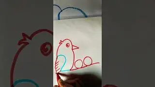 200 number using draw beautiful birds family members Drawing Easy Scenery Natural landscape #shorts