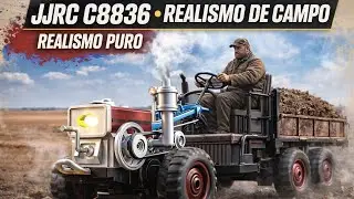 JJRC C8836 en la niebla | Arrancada real, sonido mecánico y trabajo duro sobre roca mojada