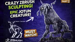 Jotun Creature sculpting in Zbrush for beginners ! part-2