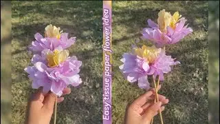 How to make tissue paper flower 🌷 / easy tutorial/ tissue paper flower/ 
