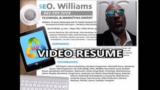 Oseer Williams - WordPress Expert &ndash; Local SEO Expert | Video Resume