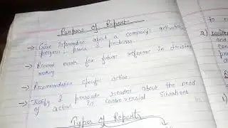 BUSINESS COMMUNICATION  (PART- 101)(CHAPTER- 12)(PURPOSE OF REPORTS)