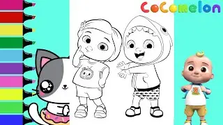 Coloring CoComelon JJ Baby Shark Nina YoYo Coloring Book Pages | Sprinkled Donuts JR