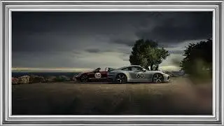 Porsche Sport Classic 992 and vintage 911 TV Frame Art Car Wallpaper for your TV by EVS Motors