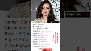 Dia Mirza Biography 😍😍 #shorts #viral #youtubeshorts #shortsvideo #bollywood #ytshorts #trending #hd