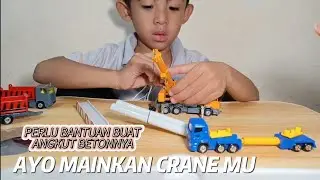 Mainkan Diecast Siku Telescopic Crane Truck