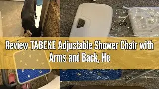 Review TABEKE Adjustable Shower Chair with Arms and Back, Heavy Duty Shower Chair for Inside Shower