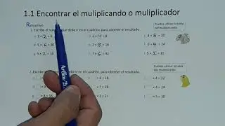 1.1 Encontrar el multiplicando o multiplicador