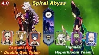 (4.0) C0 Tighnari Hyperbloom & C0 Itto Double Geo Spiral Abyss Floor 12 Full Star - F2P