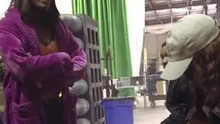 China Anne McClain singing on the set of Black Lightning