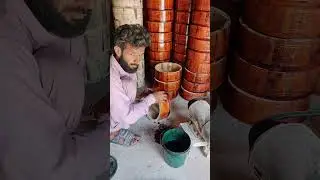 Coloring Process of Wooden Hot Pot #viral #trending