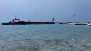 Sand Barge Loading Operation at Scott Dock, Cayman Brac