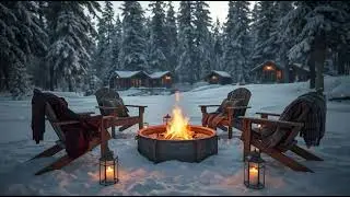 Winter Cabin Vibes Soft Jazz, Crackling Fire & Fa
