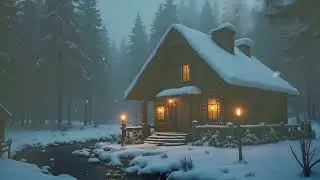 Hidden Alone in a Snow Blue Forest | The World's Coziest Cabin Glows at Night 2026