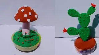 Mushroom & Cactus Clay Tutorial || Clay Art Ideas.