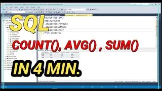 SQL COUNT(), AVG() and SUM() Functions | COUNT() function | SUM() function | AVG() function | #sql