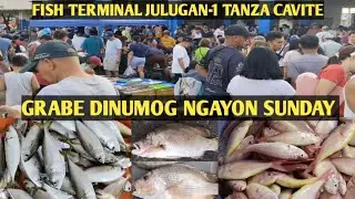 GRABE DINUMOG NGAYON SUNDAY FISH TERMINAL JULUGAN-1 TANZA CAVITE#seafood #fishmarket 