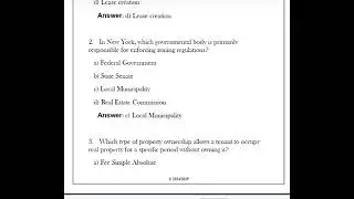 New York Department of Real Estate - Salesperson LATEST EXAM GUIDE Q & S 2026/2027