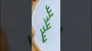 beautiful leaf embroidery tutorial for border#stitch#stitchtricks#success#embroidery #tulip#art#diy