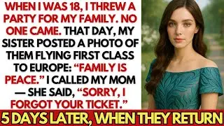 When I Turned 18, I Threw A Party—No One Came. But My Sister Posted “Family Is Peace” From Europe...
