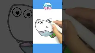 Baby Shark 🦈 Coloring | Kids Song 🌈 #shorts #nurseryrhymes #kidssongs