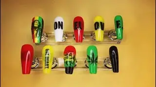 Bob Marley/Reggae themed Nails