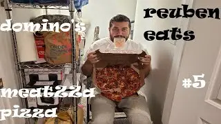 reuben eats domino's meatZZa pizza