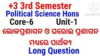 +3 3rd Semester Political Science Hons Core-6 | Unit-1 | Long Question |