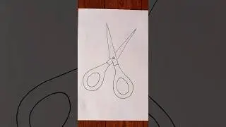 How to draw a scissors | Easy scissors drawing #kids #art #shortvideo #youtubeshorts #drawing