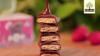 Biscoitos, cookies e barrinhas M&atilde;e Terra com deliciosa cobertura de cacau