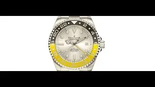 Oceaneva GMT 1250M Pro Diver Silver Dial Watch Yellow and Black