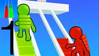 Bridge Race - Gameplay ( 1-7 LEVELS ) I Opened a Purple Balloon Figure - Part 1 (iOS)
