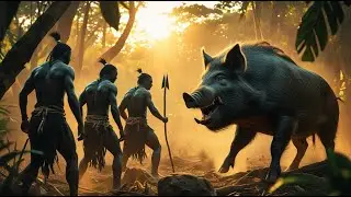 Primitive Men VS GIANT Wild Boar! 🐗🔥 | Ancient Survival Battle