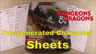 D&D (5e): Pre-generated Character Sheets.