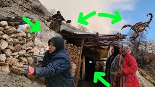 Жизнь в отдалённой пещере; попытки матери построить каменную хижину.