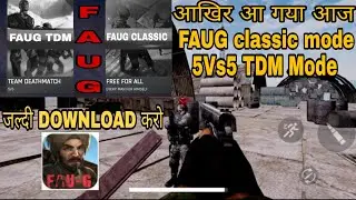Faug New Update Today | Faug Classic Mode Gameplay 🔥 | Faug TDM Gameplay | Faug Ka Update Aa Gya 😁