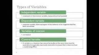 Developing a Quantitative Research Plan: Variables